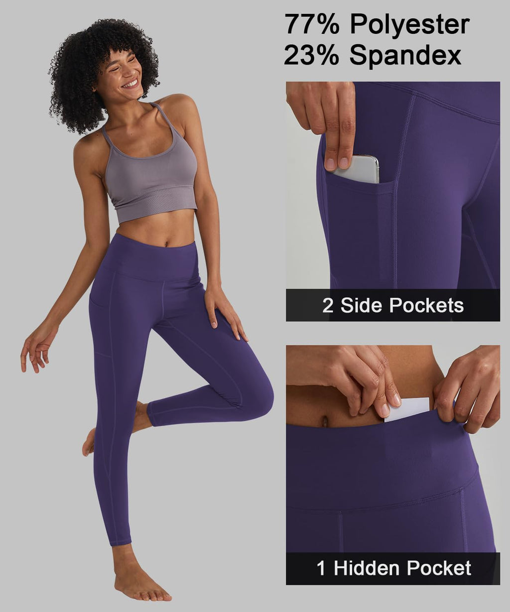 Anti-Nail Leggings for Women, Non-See-Through Yoga Pants with Phone Pockets, Tummy Control Full-Length/Capri Tights