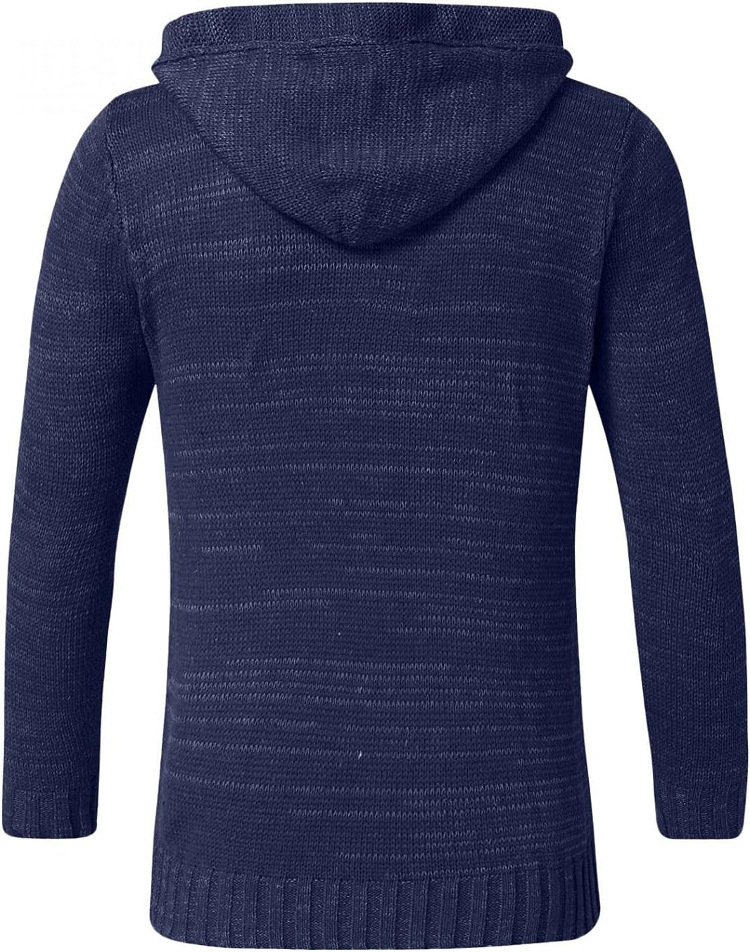Mens Knitted Hoodies Pullover Casual Long Sleeve Turtleneck Hipster Gym Drawstring Sweaters Sweatshirt